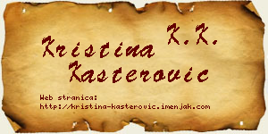 Kristina Kašterović vizit kartica